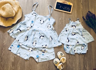 Set mẹ mặc nhà 2 dây lanh(lẻ mẹ)