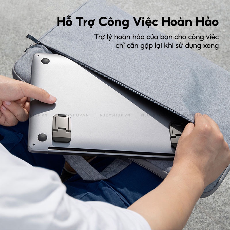 Đế Nâng Tản Nhiệt Nhôm Siêu Mỏng Baseus Chịu Tải 10kg Cho Laptop 13 Inch - 18 Inch Njoyshop