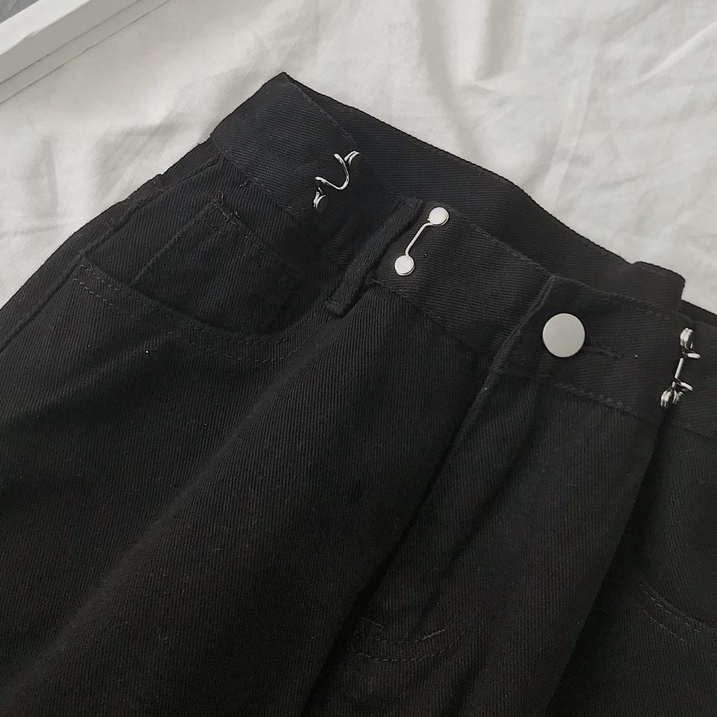 Quần Jean Nữ Lưng Cao JEMCLOSET  Ống Rộng XRP Thiết Kế Eo Cài Điều Chỉnh Phối Đồ Lên Form Siêu Tôn Dáng 2911