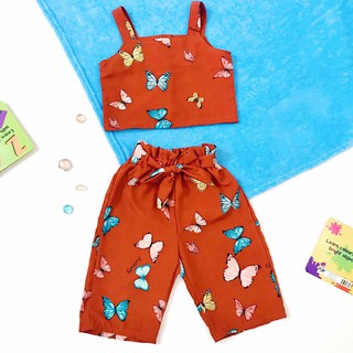 Bộ Đồ Lụa Bản Lưng thắt Dây Nơ Bé Gái BabyBean