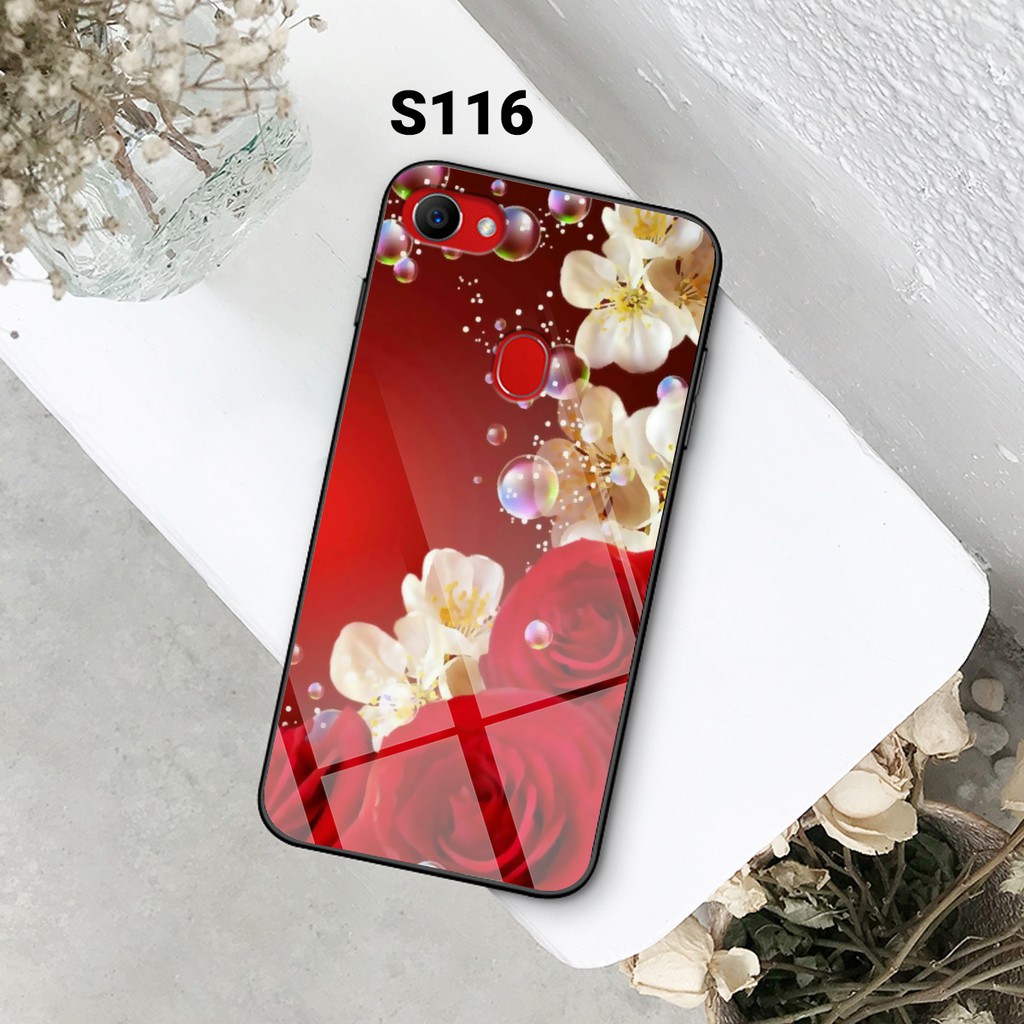 Ốp lưng kính cường lực dành cho Oppo F5 - F7 in hính hoa lá cành