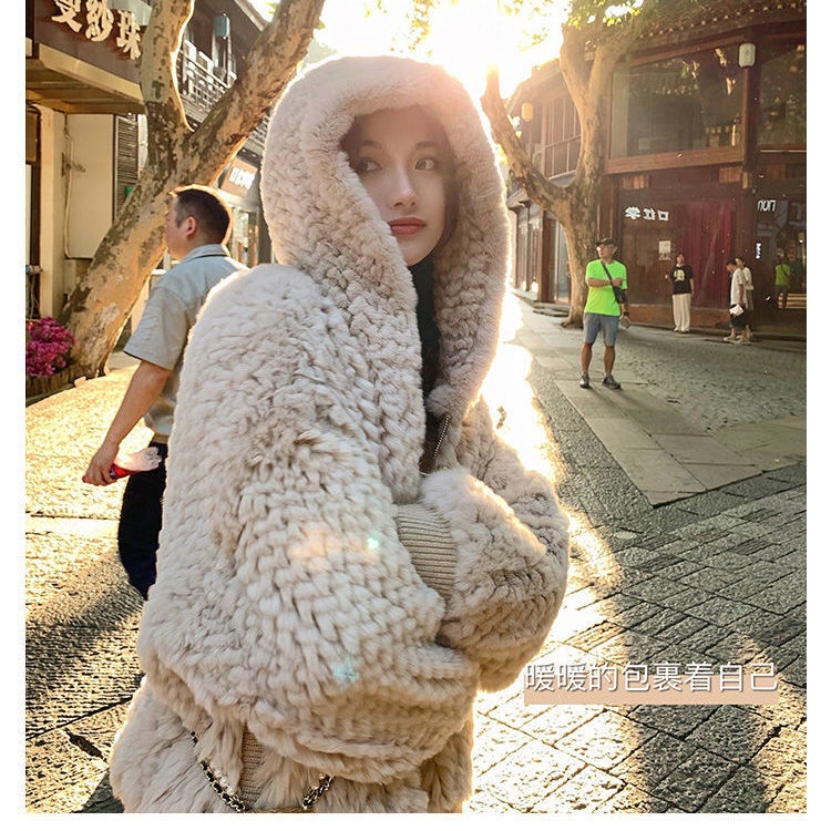 Áo Khoác Giả Lông Thỏ Thời Trang Thu Đông Mới Cho Nữ