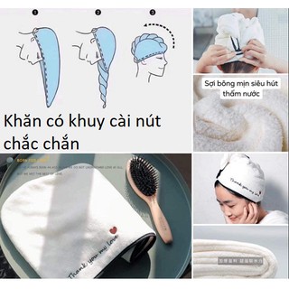 Khăn quấn đầu làm khô tóc mềm tóc