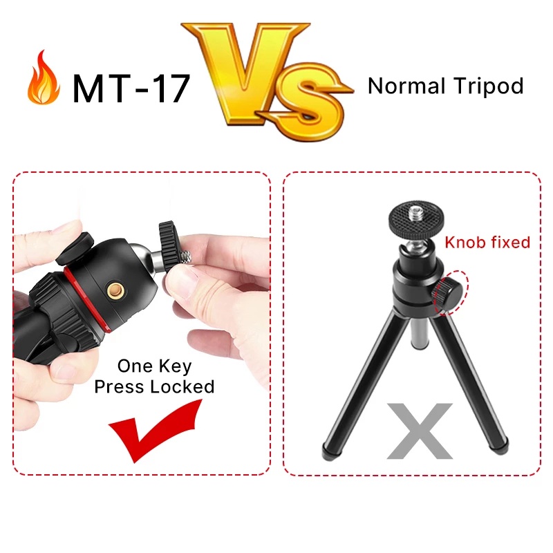 Ulanzi Giá Đỡ Ba Chân Mini MT-17 Đầu Bi 1 / 4 '' Thông Dụng Cho Máy Ảnh DSLR / Điện Thoại Thông Minh | BigBuy360 - bigbuy360.vn