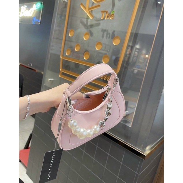 Túi xách nữ kẹp đeo chéo nách phối quai ngọc hàng đẹp c&amp;k