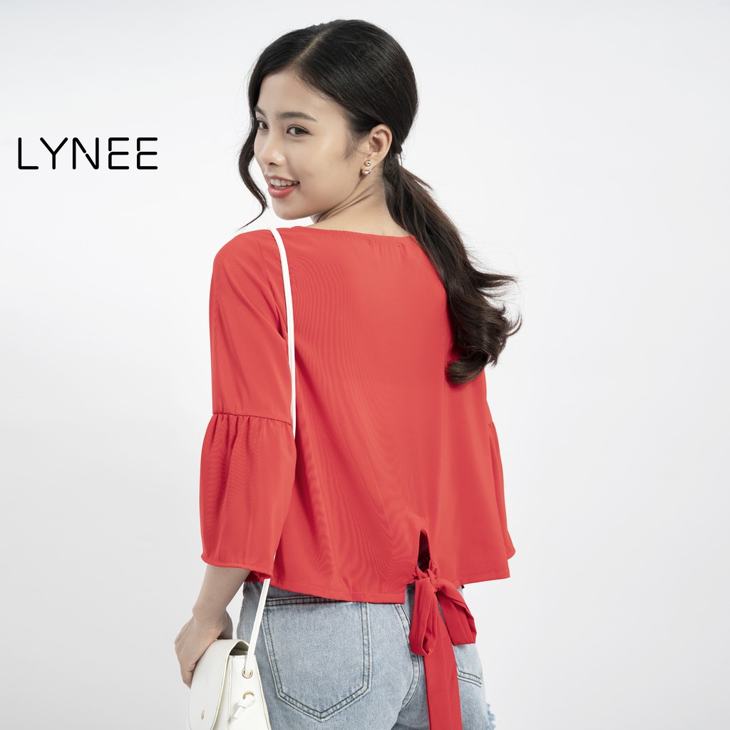 Áo ctoptop cổ tròn tay lỡ thời trang LYNEE