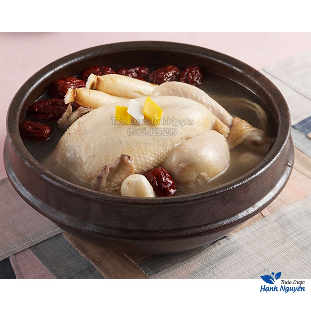 Sâm hầm gà Hàn Quốc (nguyên liệu thơm ngon, bổ dưỡng, tốt cho sức khỏe) - Thảo Dược Hạnh Nguyên