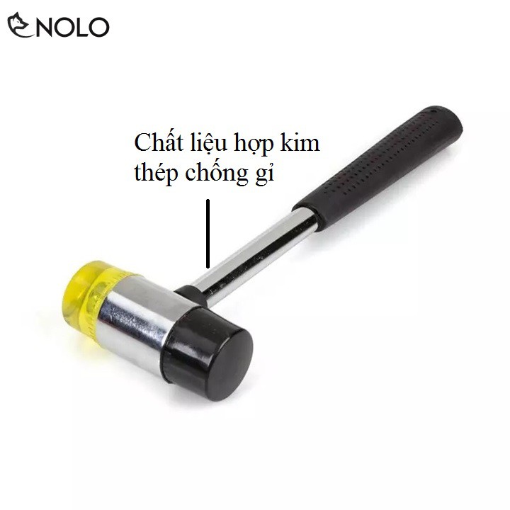 Dụng Cụ Sữa Chữa Cầm Tay Búa Cao Su Tinh Luyện 2 Đầu Đường Kính 20mm Tay Cầm Thép Chống Gỉ