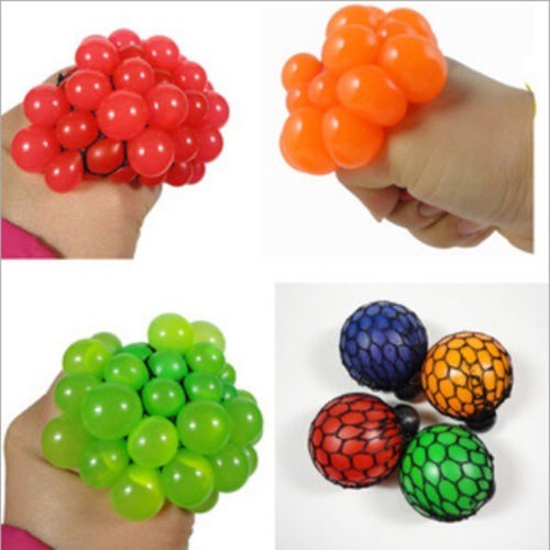 Squishy Mesh Ball Grape Squeeze Toy Gag Gift Novelty in Sensory Fruity Kid Play