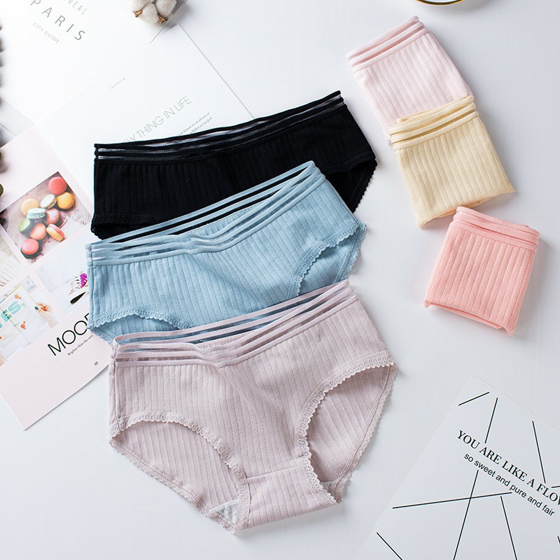 Quần lót nữ❤️FREESHIP❤️ quần lót nữ cotton tăm tre kháng khuẩn viền ren- QL6
