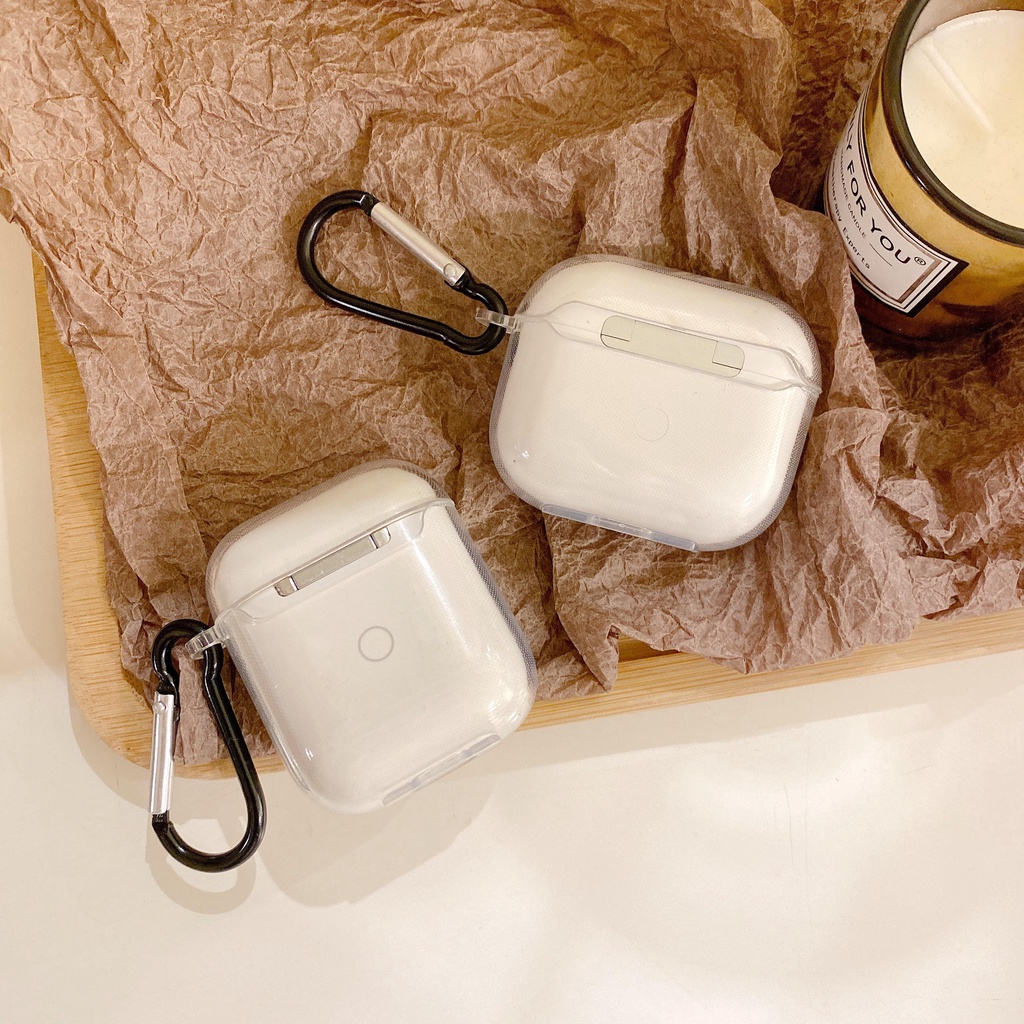 Vỏ Bảo Vệ Hộp Sạc Tai Nghe compatible AirPods 3 Pro compatible AirPods 2 Pro Trong Suốt Kèm Giá Đỡ Tiện Dụng
