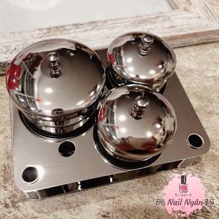 Bộ 3 nồi khay đựng bột,lưu huỳnh đấp bột. inox cao cấp.