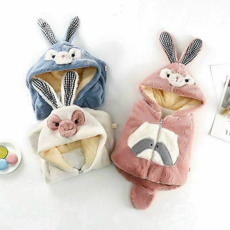 Áo gile lông tai thỏ cao cấp cho bé 9-16kg
