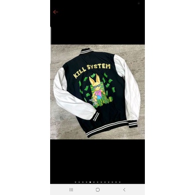 Áo khoác Dù Unisex Bomber Bóng Chày 8 Lửa In Sói Kill System -Gió Thu Đông Kiểu Nam Nữ Couple Rẻ Đẹp