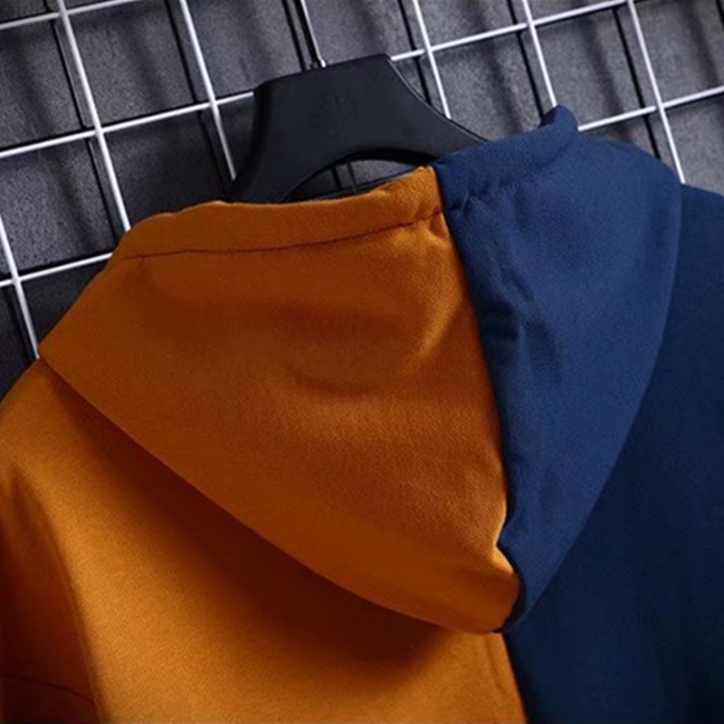 Áo hoodie tay dài form rộng phối màu phong cách Âu Mỹ cá tính cho nam | BigBuy360 - bigbuy360.vn