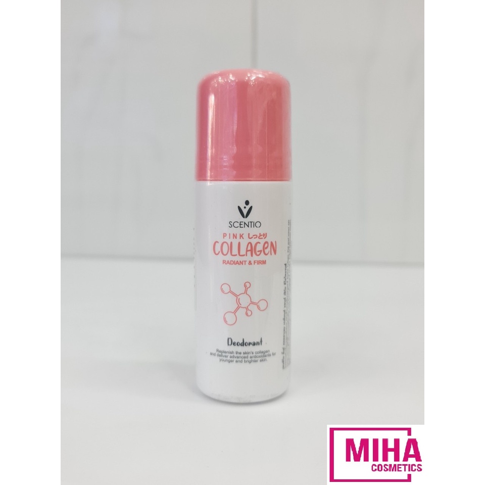 Lăn Khử Mùi Khô Thoáng Vùng Da Dưới Cánh Tay Beauty Buffet Scentio Pink Collagen 50ml Thái Lan