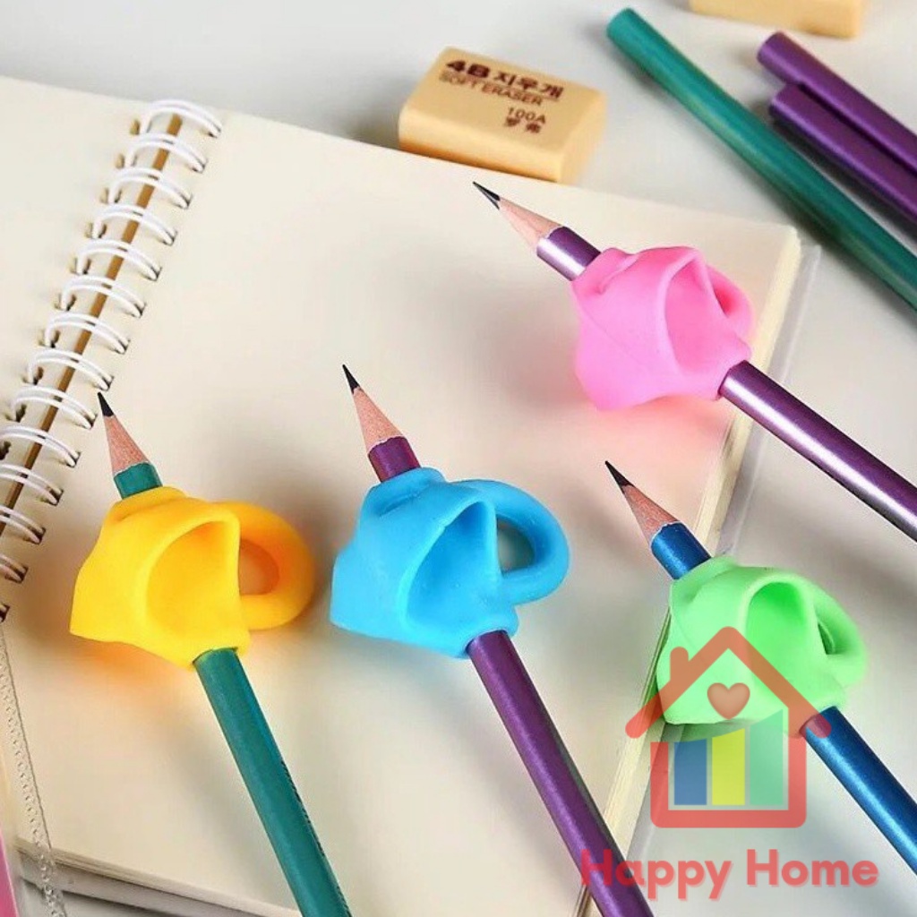 Đệm định vị tay cầm bút cao su cao cấp, đệm tay cầm bút tập viết đúng tư thế cho bé Happy Home