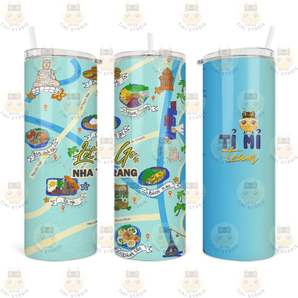 Bình Giữ Nhiệt Hình Bản Đồ Ẩm Thực - Tỉ Mỉ Studio - Mã 2707AT