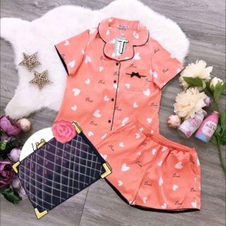 Bộ Pijama lụa satin  cộc, dài, có được chọn màu