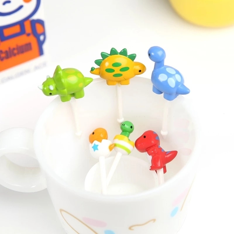 Set 6 Nĩa Ăn Trái Cây Hình Khủng Long Dễ Thương