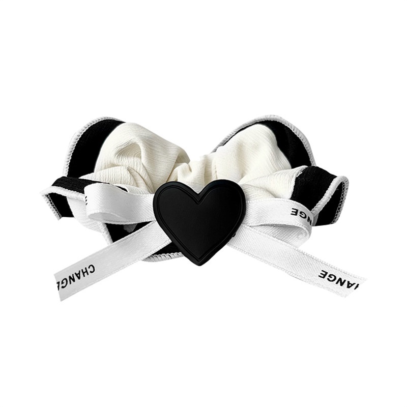 Dây buộc tóc hình nơ màu đen cỡ lớn phong cách cổ điển thanh lịch