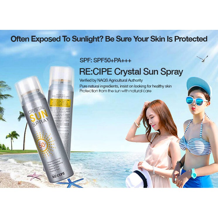 [Hot Hàn Quốc] Kem chống nắng dạng Xịt - Recipe Crystal Sun Spray SPF50 | BigBuy360 - bigbuy360.vn