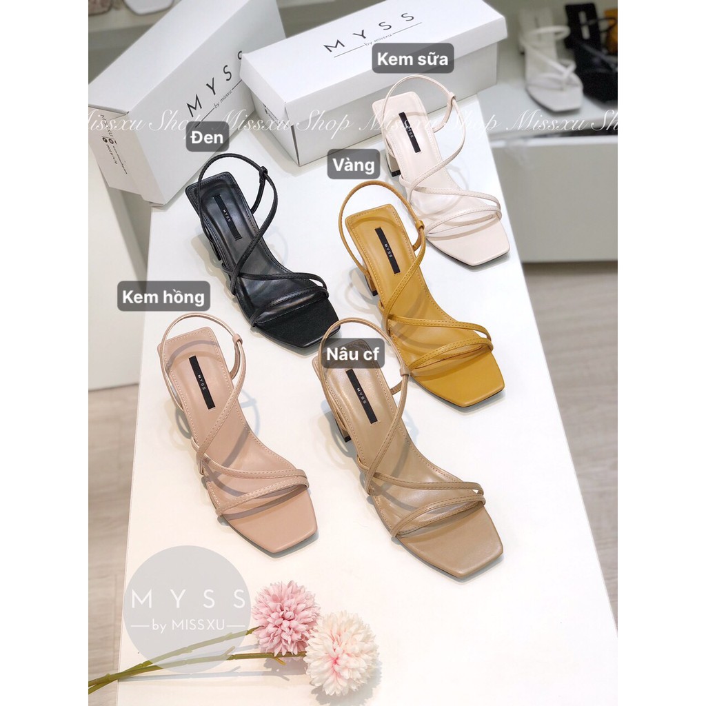 Giày sandal nữ quai ngang phối chéo 5cm thời trang MYSS - SD92