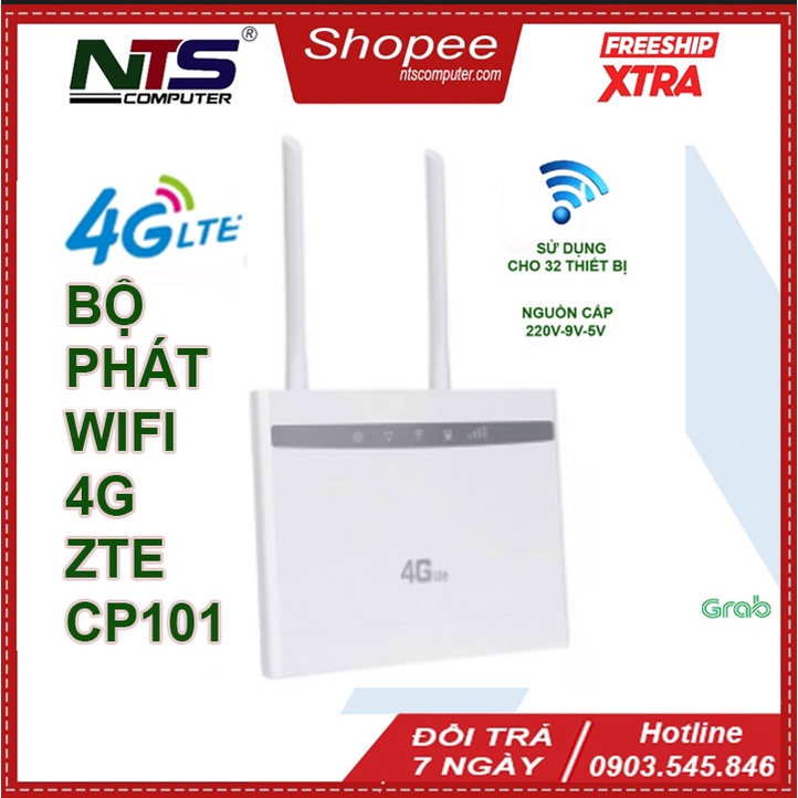 Bộ phát wifi 4G tốc độ cao 300mbps từ sim CPE CP101 sử dụng cho 32 thiết bị - Tặng kèm 2 râu Anten