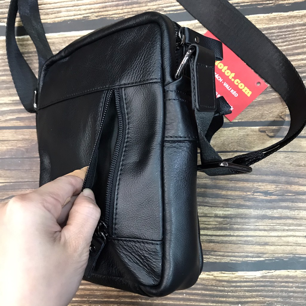 TÚI ĐEO CHÉO NAM MINI DA BÒ NHẬP KHẨU TD25 ĐỀN GẤP 10 NẾU KHÔNG PHẢI DA THẬT