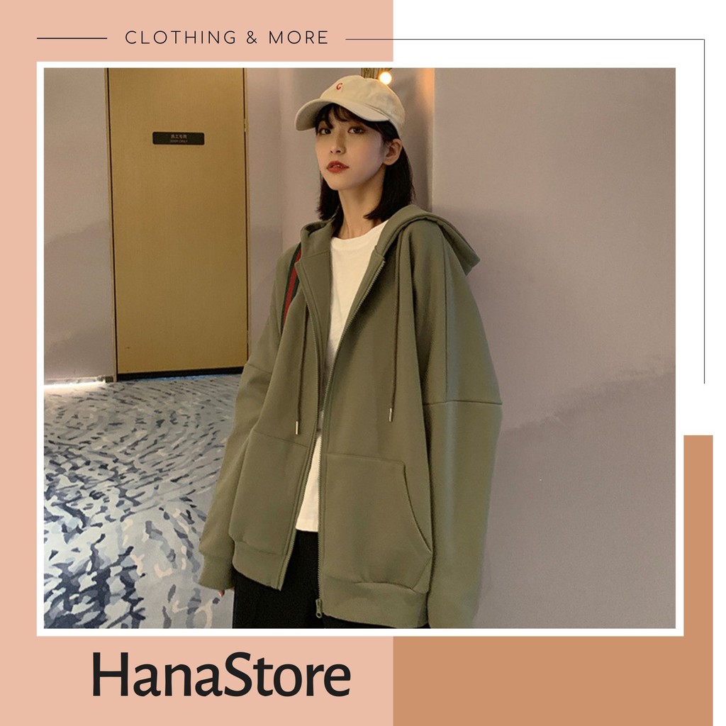 Áo Khoác Hoodie Khóa Kéo ❤️ Áo khoác nỉ nữ form rộng Hàn Quốc kiểu dáng Ulzzang SIÊU HOT ❤️