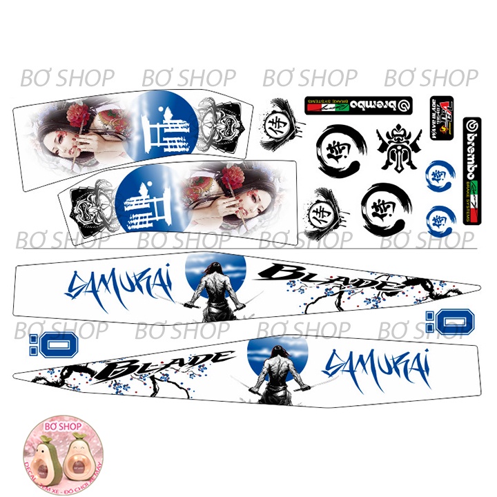Tem Wave Blade 110 Samurai - Tem 3 lớp chống nước , chống phai màu