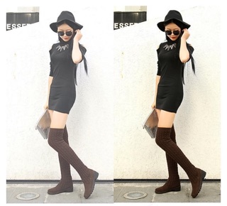 Giày boot ống len trên gối