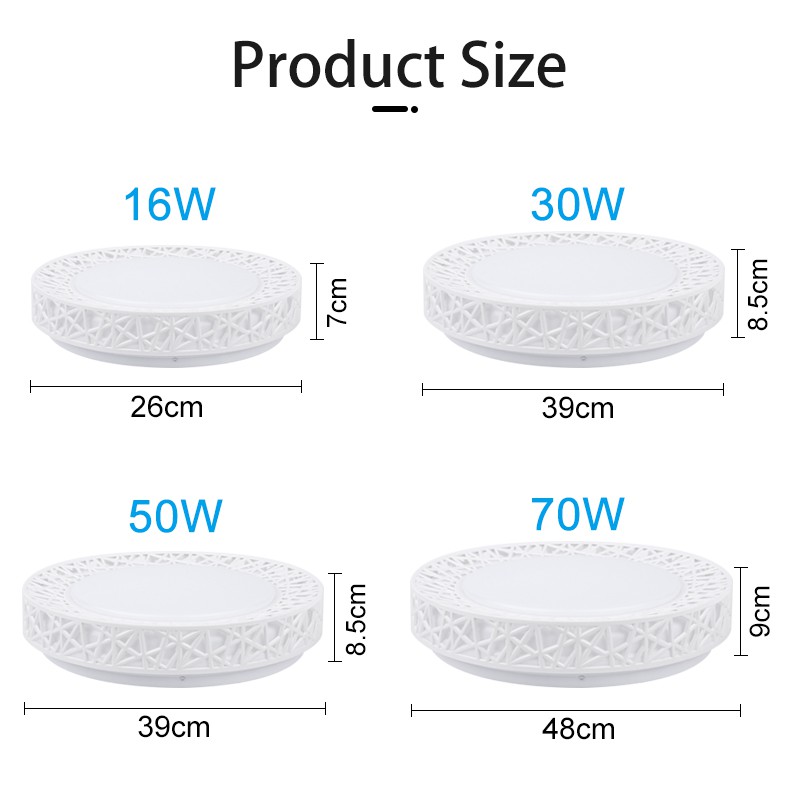 CHUANGYANG Đèn led gắn trần 3 màu sắc có thể thay đổi công suất 30w 50w 70w siêu sáng