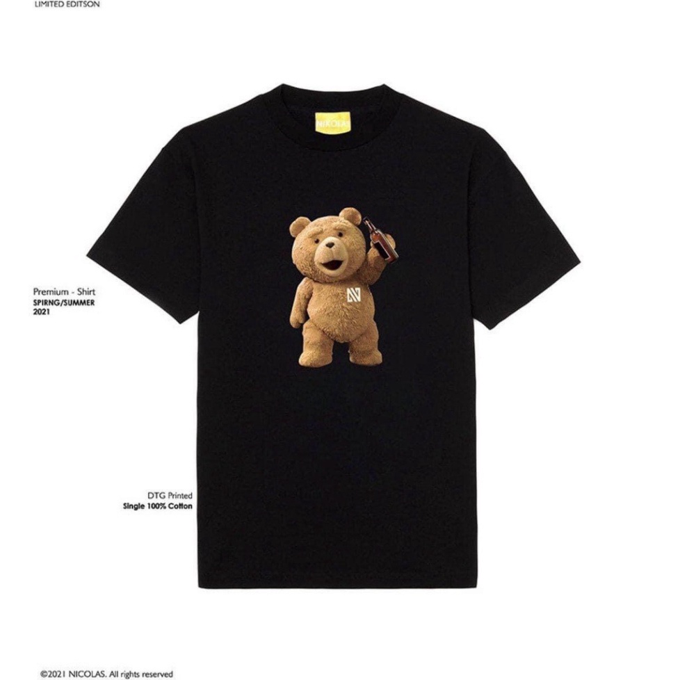 Áo thun tay lỡ Nikolas Gấu ss2022 cho bé và gia đình , áo phông trẻ em unisex , TPKIDS MSP 1245