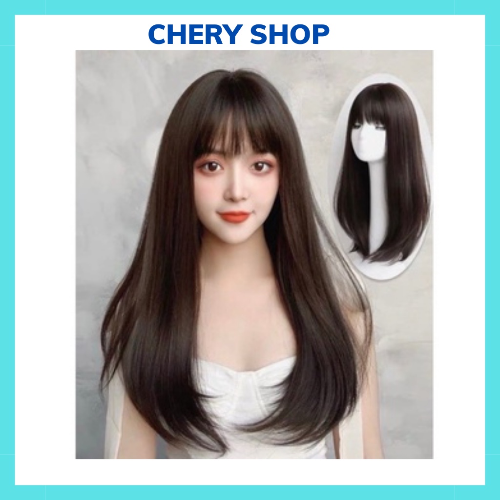 tóc giả nguyên đầu cúp lửng z7006 , tặng kèm lưới trùm siêu hot