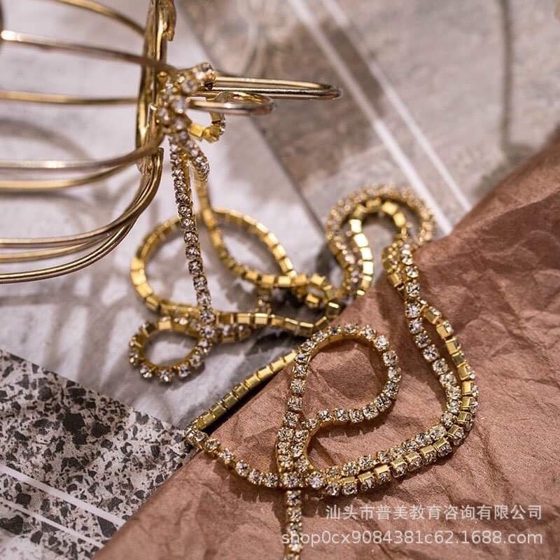 Cham dây đính đá nails cao cấp- charm xích nails 3 màu vàng bạc 7 màu