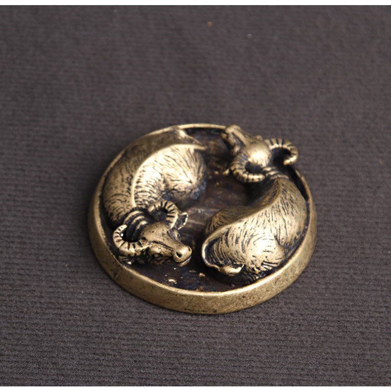 Tượng trâu đồng 🎁FREESHIP🎁Tượng trâu đồng phụ kiện tiểu cảnh, bàn trà, trang trí bonsai, bàn làm việc