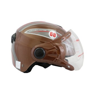 Mũ bảo hiểm nửa đầu có kính, nón bảo hiểm cao cấp bk68xanh