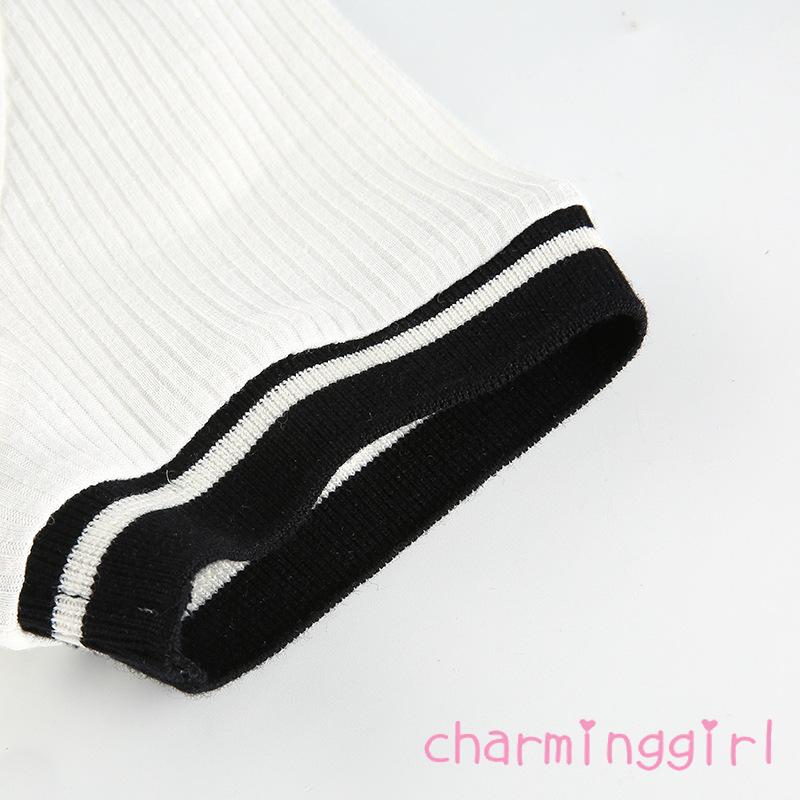 Áo Dệt Kim Tay Ngắn Cổ Chữ V Thiết Kế Đơn Giản Hợp Thời Trang