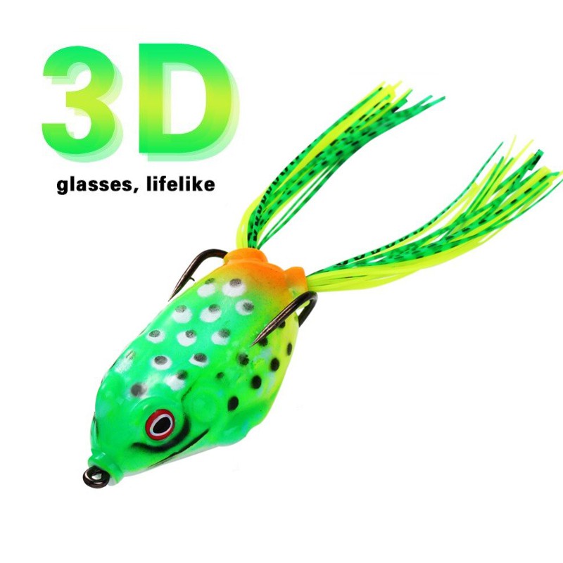 Mồi Câu Cá Sougayilang Nhân Tạo Hình Ếch 3D Bằng Nhựa Mềm