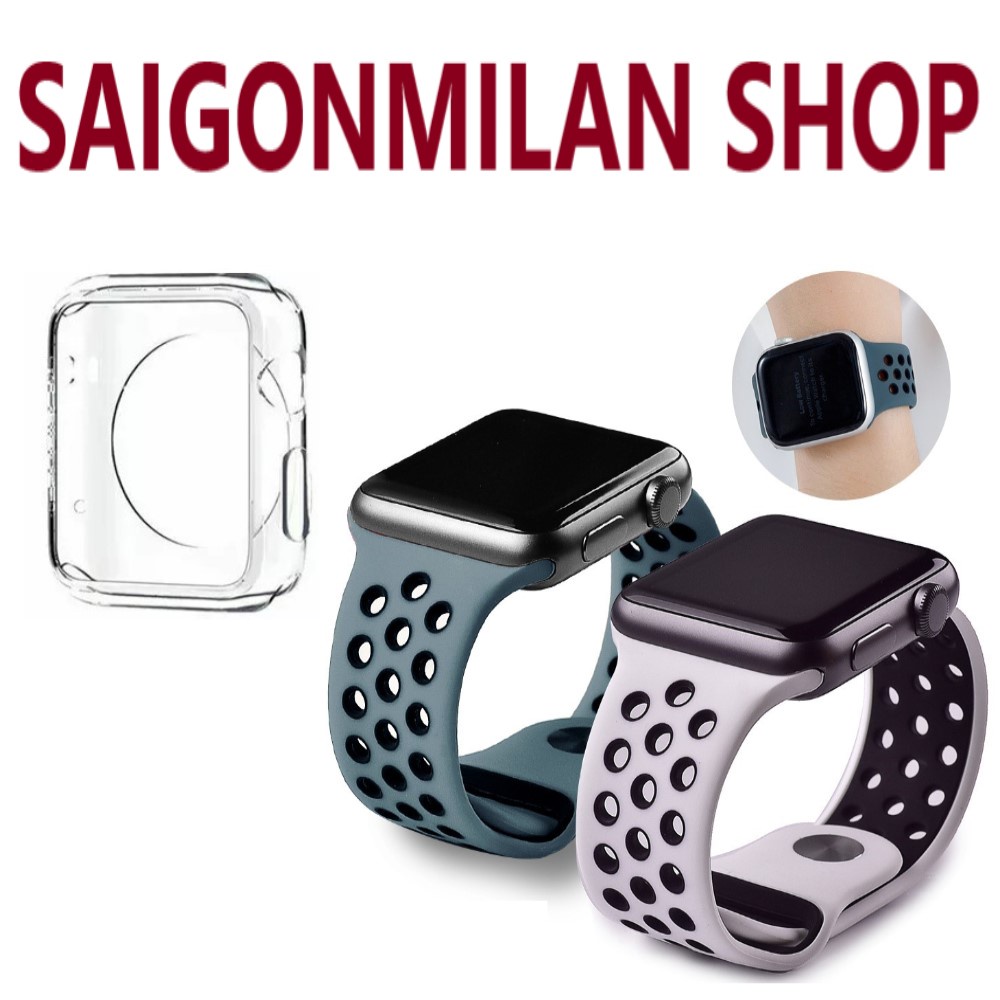 Ốp Dẻo Bảo Vệ Viền Cho Đồng Hồ Thông Minh Apple Watch VS Dây Cao Su Series 7/6/5/SE/4/3/2/1 Size 38-40-41-42-44-45mm