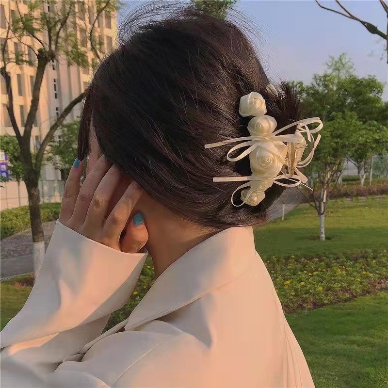 Kẹp Tóc Hình Hoa Hồng Phong Cách retro Thanh Lịch Cao Cấp Cho Nữ
