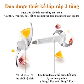 Máy xay sinh tố,máy xay thịt đa năng 800w SOKANY 2 Lít  4 lưỡi dao thép không gỉ xay cua,xay thịt làm giò.Bảo hành 1 năm