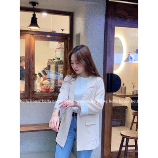 áo blazer kem tay phối kẻ