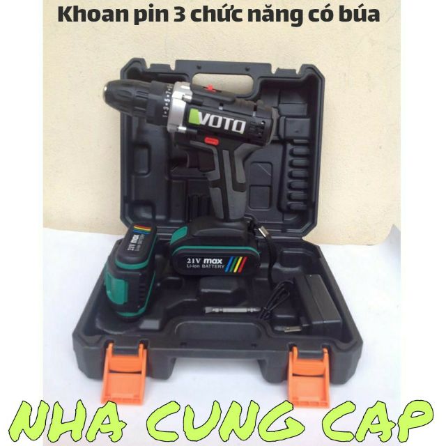 KHOAN PIN 3 CHỨC NĂNG CÓ BÚA 21V FULL HỘP