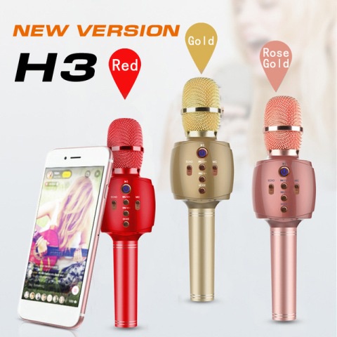 H3 Míc hát micro karaoke Loa kèm micro 3 trong 1 kết nối Bluetooth.