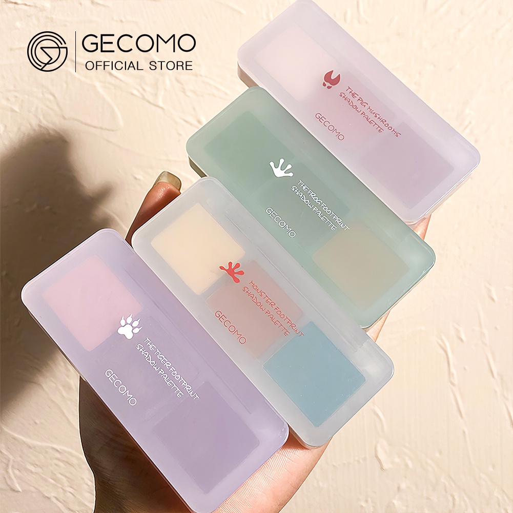 Bảng Phấn Mắt GECOMO 3 Màu Tông Lì Và Kim Tuyến