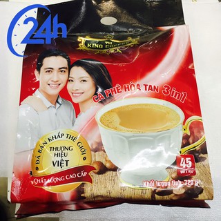 Cà phê hòa tan 3in1 king coffee túi 45 gói x 16g - cà phê sữa tni buôn mê thuột 720g