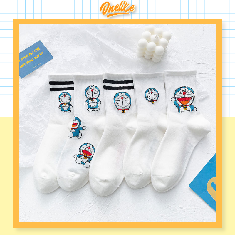 Tất Cotton Họa Tiết Doraemon Xinh Xắn Dành Cho Nữ