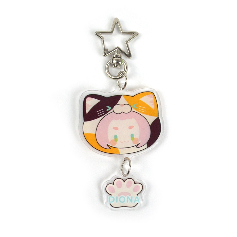 Móc Khóa In Hình Nhân Vật Anime Xiao Ningguang Zhongli Hu Tao